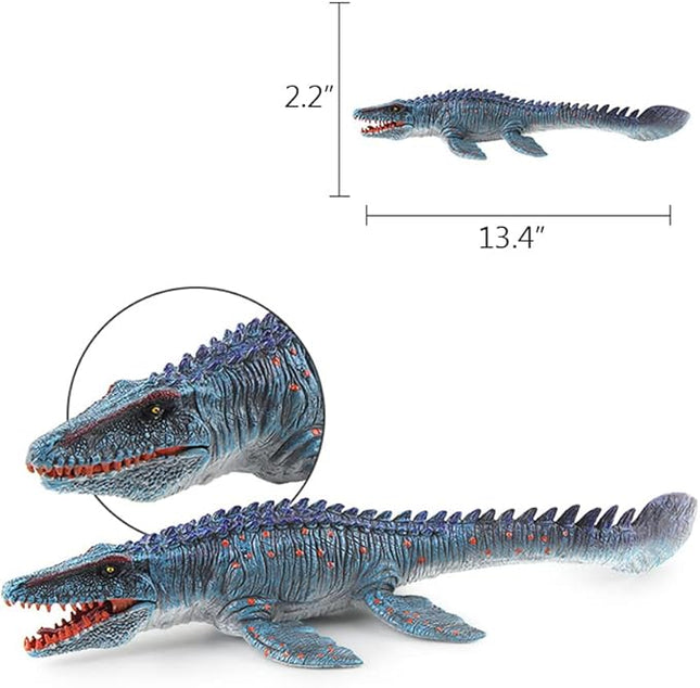 EOIVSH Large Mosasaurus Toy 13.4", Realistic Deep Sea Monster Mosasaurus Dinosaur Plastic Hand-Painted Ocean Animal Model Figurine for Bath Pool Toy, Birthday Gifts, Party Favors, Kids Toys