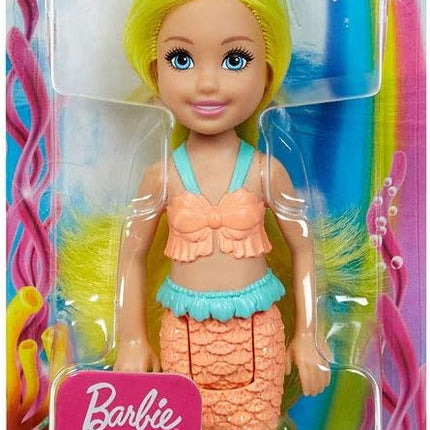 Barbie Dreamtopia Chelsea Mermaid Doll, 6.5-inch with Yellow Hair and Tail