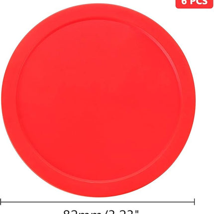 6 Pack 3 1/4 Inches Air Hockey Pucks Full Size Heavy Replacement Pucks for Air Hockey Tables (Red 82mm)