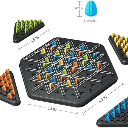 Chain Triangle Chess Game, Geometric Chess Game, Board Games for Family Night, Family Games for Kids and Adults, 2 to 4 Players