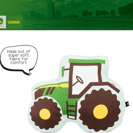 John Deere Trailer Tractor Kids Bedding Super Soft Plush Decorative Throw Pillow, 20 in, (Officially Licensed Product) by Franco Collectibles