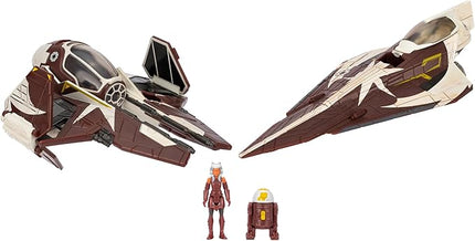 Star Wars Micro Galaxy Squadron Ahsoka Tano’s Jedi Starfighters Set - 5-Inch and 3-Inch Vehicles Two 1-Inch Micro Figure Accessories