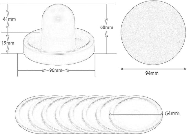 Generic Air Hockey Pushers and Air Hockey Pucks, Goal Handles Paddles for Adults and Kids Air Hockey Table Equipment for Game Tables