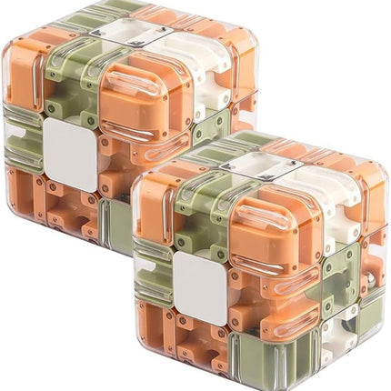 Large Labyrinth 3D Puzzle Maze Cube - Engaging Brain Teaser Toy, High Difficulty Puzzle, 3D Magic Cube Maze Ball Puzzles - Spatial Awareness Brain Training Toy ﻿(2PCS)