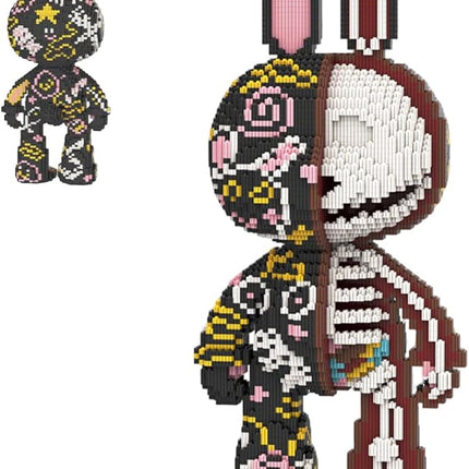 DAHONPA Graffiti Skeleton Rabbit Micro Building Blocks Set (8000PCS), Animal Creative Home & Office Decor, Gift for Adults and Kids