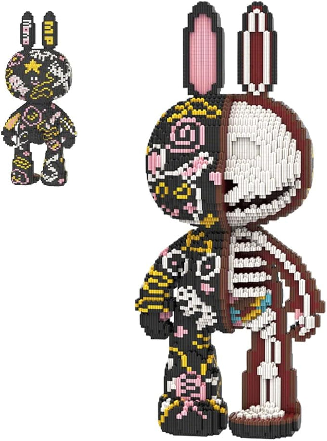 DAHONPA Graffiti Skeleton Rabbit Micro Building Blocks Set (8000PCS), Animal Creative Home & Office Decor, Gift for Adults and Kids