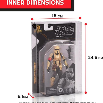 EVORETRO Action Figure Display Case for Star Wars 6-Inch Black Series – Carded Archive 50th PET Box Protector 0.40MM – Clear Plastic Protective Case – Pack of 10 – Keep Collectibles Mint