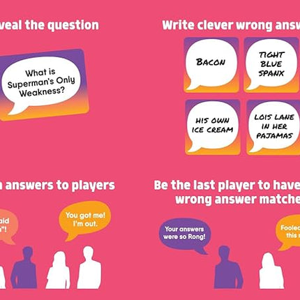 Wrong Answers Only: The Ultimate Adult Party Game – A Fun, Competitive Group Guessing Game for 8 Players, Ages 14 and Up – Perfect for Game Nights
