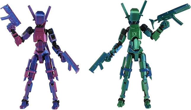 T13 Action Figure (Assembly Completed) Titan 13 Dummy 13 Action Figure Robot 13 Figure 3D Printed Articulated Multi-Jointed Movable Robot Model (2 Pack-H)