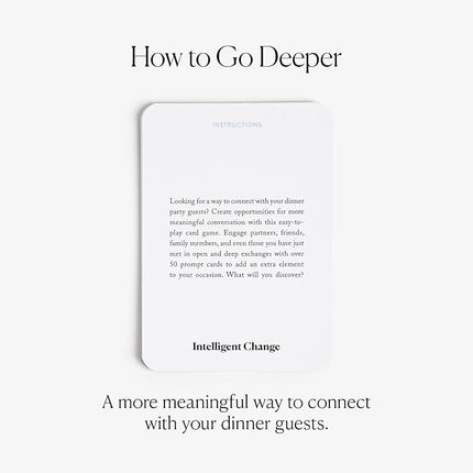 Intelligent Change Get Closer: Table Talk Conversation Cards, Dinner Party Conversation Starters, Fun Talking Card Game Friends, Family, & Couples, Icebreaker Game 52 Question Cards