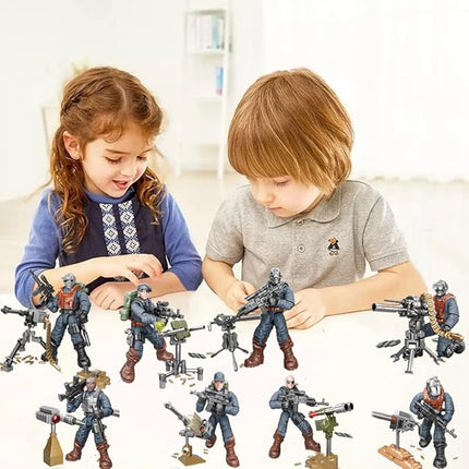 YEIBOBO ! Army Men Set SWAT Team Military Action Figures Mini Soldier Model Toys and Gear Accessories for Kids 6+ (Defence SWAT XJ-9920)