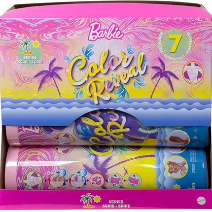 Barbie Color Reveal Doll & Accessories, Sand & Sun Series, 7 Surprises, 1 Doll (Styles May Vay)