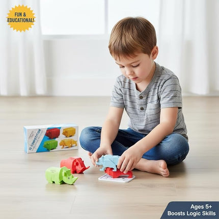 Lynette's Toys Lenged of Zanghai Tranditional Chinese LUBAN Lock 3D Puzzle Animal - Creative Interlocking Toy,Brain Teaser for Kids Aged 6+ Toy, Brain Bolt, Montessori(Bull)