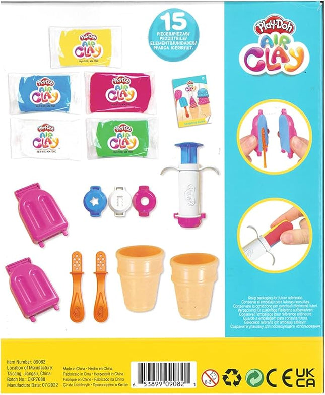 Play-Doh Air Clay Ice Cream Creations with 5 Colors and 7 Accessories for Girls and Boys 4 Years Old and Up