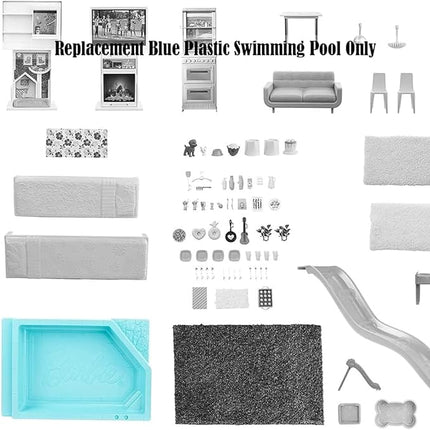 Replacement Part for Barbie Dreamhouse Playset - GRG93 ~ Replacement Blue Plastic Swimming Pool
