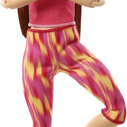 Barbie Made to Move Doll, Curvy, with 22 Flexible Joints & Long Straight Red Hair Wearing Athleisure-wear for Kids 3 to 7 Years Old