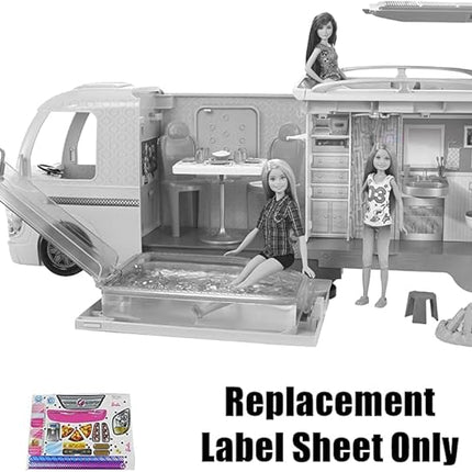 Barbie Replacement Parts Camper Playset - FBR34 ~ Replacement Labels / Stickers ~ Set B