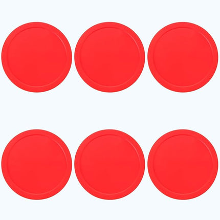 6 Pack 3 1/4 Inches Air Hockey Pucks Full Size Heavy Replacement Pucks for Air Hockey Tables (Red 82mm)
