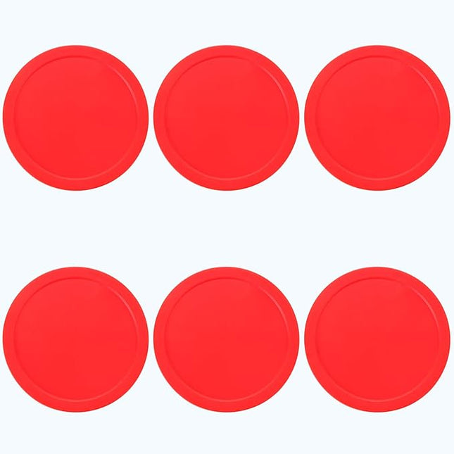 6 Pack 3 1/4 Inches Air Hockey Pucks Full Size Heavy Replacement Pucks for Air Hockey Tables (Red 82mm)