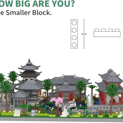 Architecture Chinese Style of Suzhou Garden,Set 2 Center of Courtyard,Micro Block,Classical Famous Building Block Set,Asian Cultures,3888 PCS for Adults and Teens