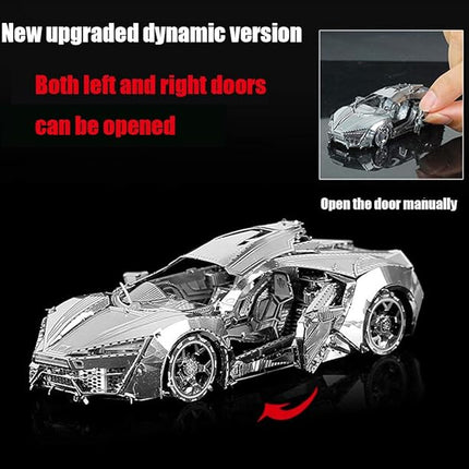 DIY 3D Car Metal Model 3D Puzzle 3D Laser Cut Jigsaw Toys 3D Metal Model Kit for Adults&Kids Mechanical Model Educational Toy Indoor Decoration Desk Toy Birthday Gift Collection Brain Teaser Puzzles