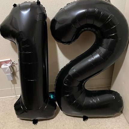 Smlpuame 40 inch Number Balloon 0-9 Black Large Number 4 Balloons,Digital Balloons for Birthday Party Celebration Decorations Supplies, Helium Foil Number Balloons for Wedding Anniversary