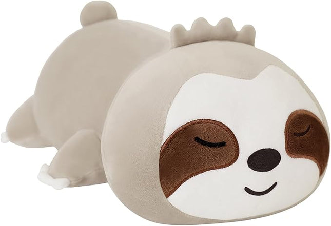 SQEQE Weighted Sloth Plush, Weighted Sloth Stuffed Animal, Cute Plushies Pillow Toy Gift for Kids Adults Brown 13.8 Inch, 1.6 Lbs