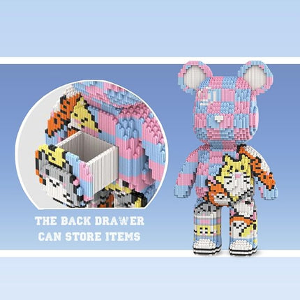DAHONPA Animal Graffiti Cat Bear Micro Building Blocks Set (7220 Pieces) with Storage Drawer, Gift for Adults and Kids