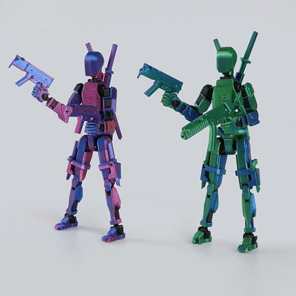 T13 Action Figure (Assembly Completed) Titan 13 Dummy 13 Action Figure Robot 13 Figure 3D Printed Articulated Multi-Jointed Movable Robot Model (2 Pack-H)