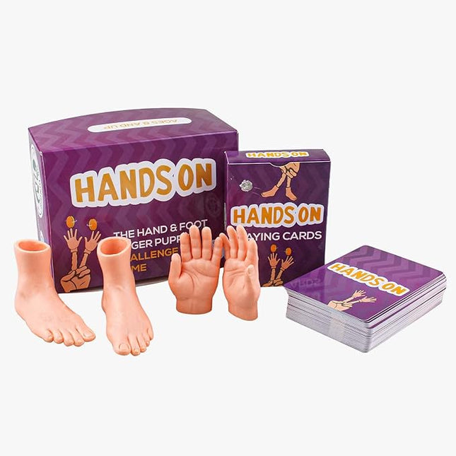 Tiny Finger Hand Game - 120 Hilarous Challenges - 10 Hand & 4 Feet Puppets - Will Make Everyone Laugh – Ideal for Family or Friends - Action Game for Competitive People