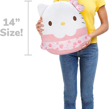 Squishmallows Original Sanrio 14-Inch Hello Kitty Floral Dress and Bow Plush - Medium-Sized Ultrasoft Official Jazwares Plush