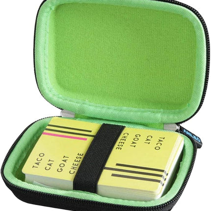 Anleo Travel Case for Taco Cat Goat Cheese Pizza Card Games (Only Case) (Black+Green)