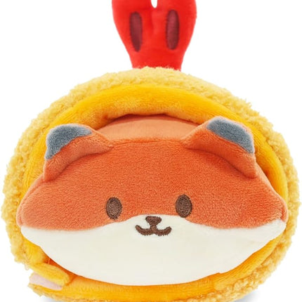 Anirollz Foxiroll Plush in Shrimp Tempura – Kawaii Stuffed Animal with Removable Costume – Cute Squishy Plush Toy Gift for Girls & Kids