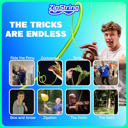 ZipString Original - As Seen on Shark Tank - Classic Rope Launcher Toy, Perfect for Kids & Adults - Fly a String Loop in The Air for Endless Tricks & Fun, Wonderment Awaits, Bold Blue
