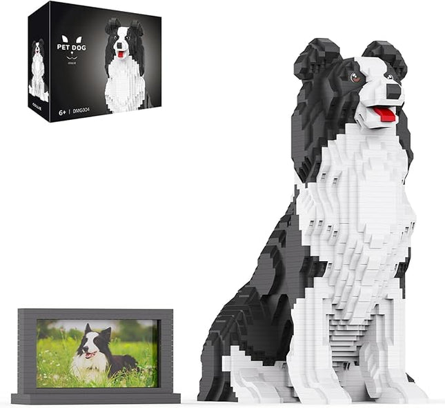 Animal Dog Adorable Pet Collie Building Block Set - Secret Small Storage Box Inside! Ideal Toy for Dog Lovers, Kids & Adults.