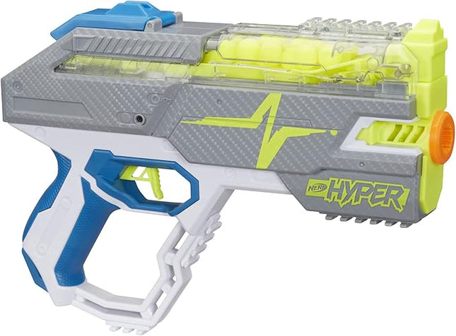 Nerf Hyper Rush-40 Pump-Action Blaster, 30 Hyper Rounds, Eyewear, Up to 110 FPS Velocity, Easy Reload, Holds Up to 40 Rounds
