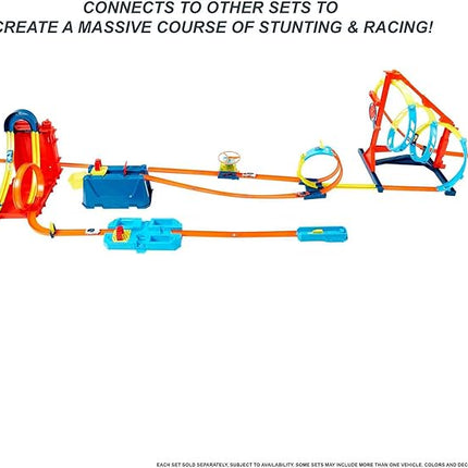 Hot Wheels Toy Car Set, Track Builder Unlimited Playset Fuel Can Stunt Box, 14 Component Parts & 1:64 Scale Vehicle