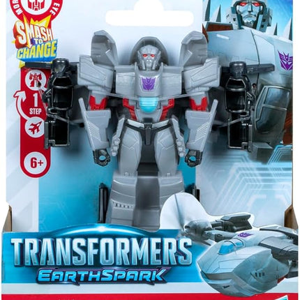 Transformers EarthSpark 1-Step Smash Changers Megatron 4-Inch Action Figure, Robot Toys for Boys and Girls 6 and Up