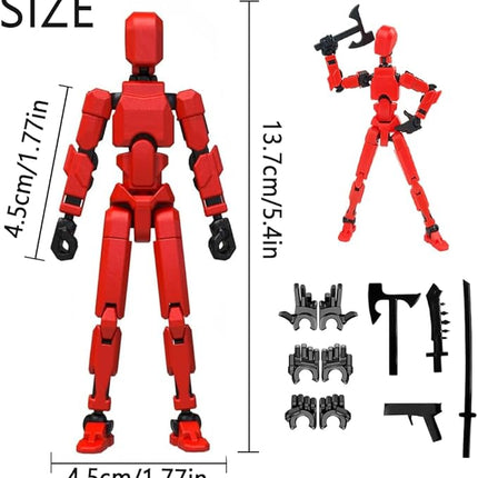 Titan 13 Action Figure, Robot Action Figure,Creative 3D Printed Action Figures,Multi Jointed Action Figures Desktop Decorations for Kids Adult (Red-Assembly Required)