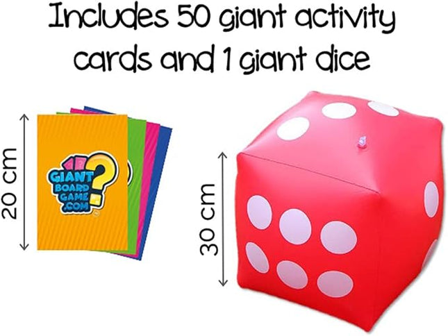 QUOKKA Giant Outdoor Games for Kids Ages 8-12 - Fun Family Game for Kids & Adults with Jumbo Dice - Play Indoor & Outdoor | 250 Challenges | Quick Set Up - Card Trivia Game for Teens Ages 7 10