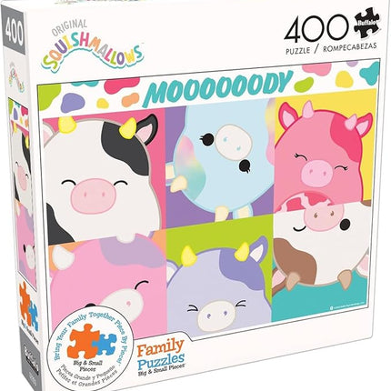 Buffalo Games - Squishmallow - Moooooody - 400 Piece Jigsaw Puzzle for Families Challenging Puzzle Perfect for Game Nights - Finished Size is 21.25 x 15.00