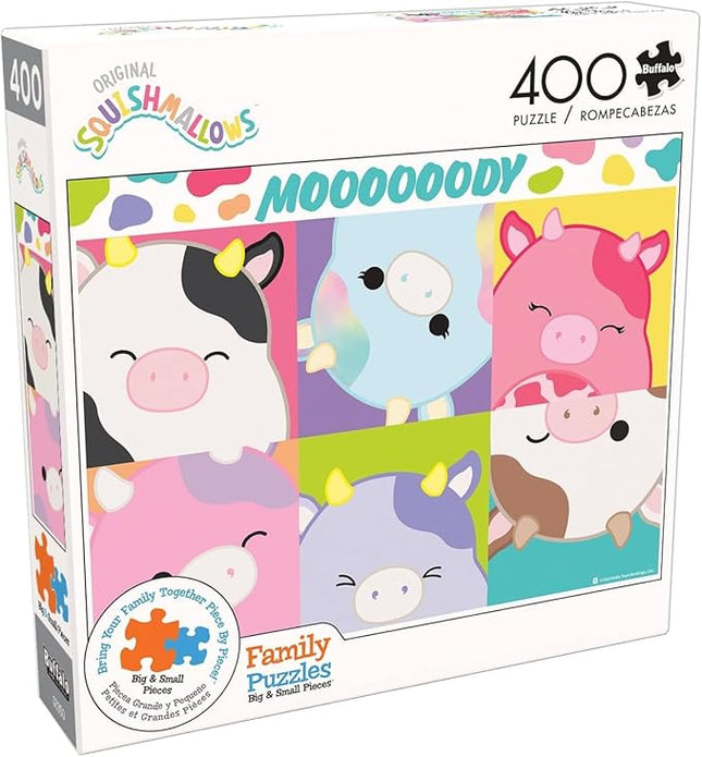 Buffalo Games - Squishmallow - Moooooody - 400 Piece Jigsaw Puzzle for Families Challenging Puzzle Perfect for Game Nights - Finished Size is 21.25 x 15.00