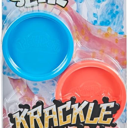 Play-Doh Krackle Slime Blue & Pink 2 Pack of Slime Compound with Beads for Kids 3 Years & Up