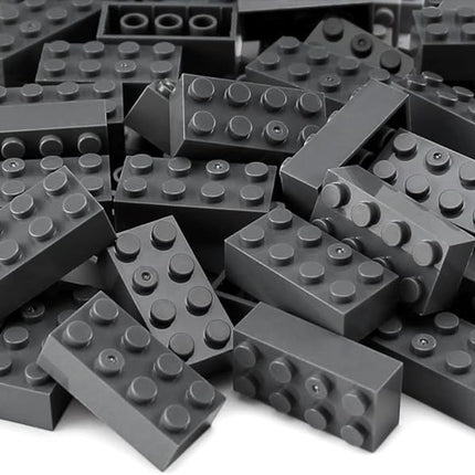 Feleph Dark Bluish Gray 2x4 Bricks 320 Pieces Grey Classic Building Blocks Creative Play Set Toy Accessories Compatible with Major Brick Brands (Gray deep)