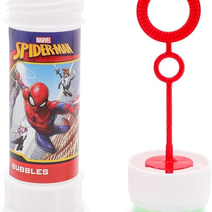 Toyland® Pack of 12 Spider-Man Bubbles with Wands, 2fl oz Solution & Novelty Maze Lid - Pocket Money & Party Bag Toys