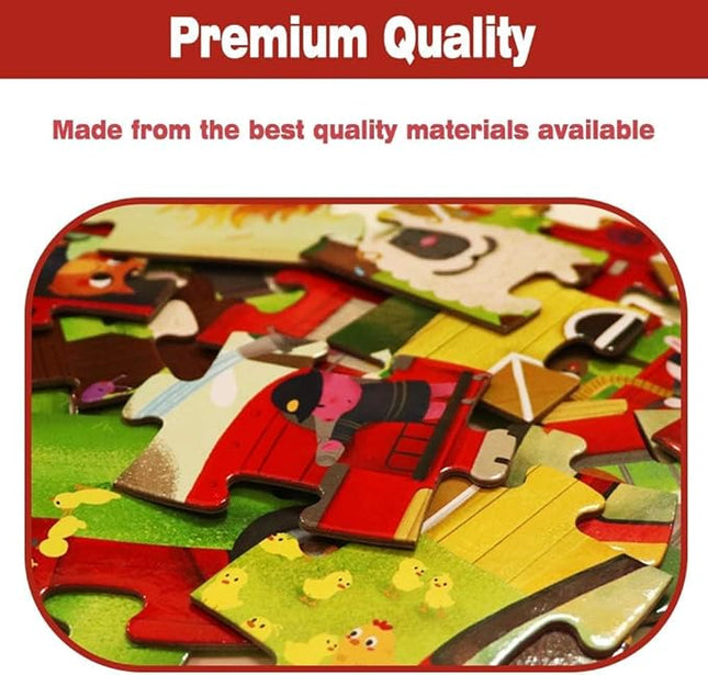 Puzzles for Kids Ages 12 Year Old 24 Pieces Large Fire Truck Kids Jigsaw Puzzles, Professional Preschool Toy Puzzles for Toddlers Boys and Girls –16”x12” with Storage Box