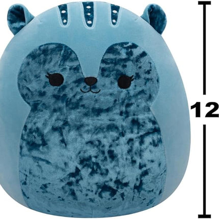 Squishmallows Original 14in Brunhilda The Blue Tonal Squirrel with Velvet Accents – Official Jazwares Plush (Large)
