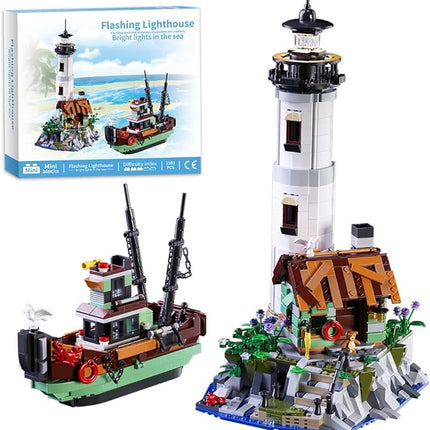 House Building Block Adults Sets, The Island Modular Architecture Construction Building Model Set Present for, (1480 Pcs)