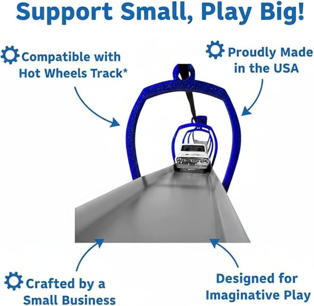 Suspension Bridge Compatible with Hot Wheels Track (Blue)