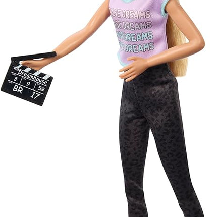 Barbie Careers Set of 4 Dolls & Accessories, Women in Film with Studio Executive, Director, Cinematographer & Movie Star in Removable Looks